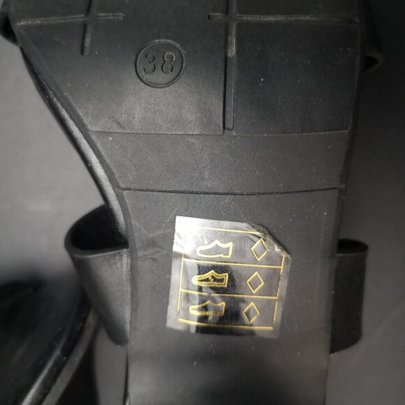 Sung Alfred Sung Ladies Size 38 (7.5 US) Black Faux Leather Heeled Sandals - Picture 7 of 8